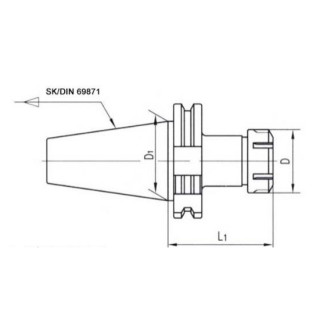 Патрон цанговый SK/DIN 69871 SK40-ER32-70 STARDA