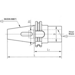 Оправка фрезерная SK/DIN 69871 SK40-MTA4-95 STARDA